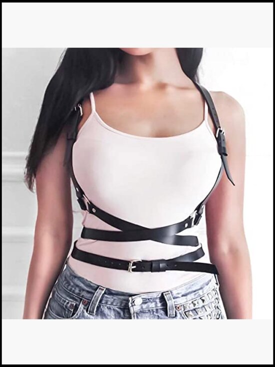 Punk Waist Leather Chain Belt Harness Strappy Adjustable Body Accessories main image 4